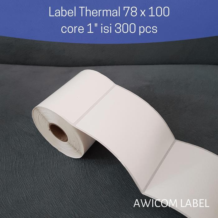 

ID LABEL THERMAL 78X100 MM 78 X 100 CORE 1" INCH ISI 300 PCS HITAM