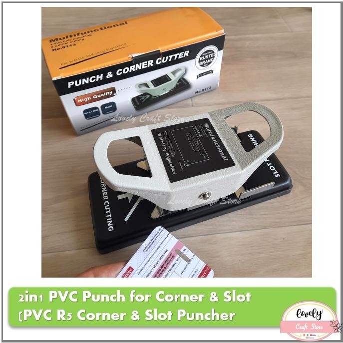

ID LOVELYCRAFTSTORE 2IN1 CORNER CUTTER PUNCHER R5 & SLOT PUNCH FOR PVC CARDS, PAPERS, PHOTO (HEAVY
