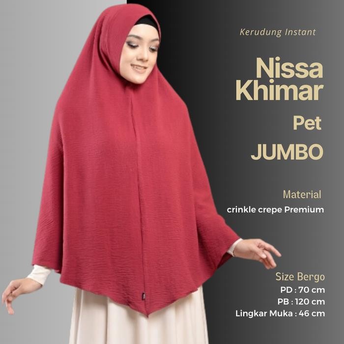 Kerudung / Jilbab Instant Pet Jumbo Crepe Crinkle