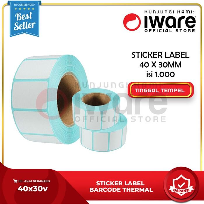 

KOIC Label Barcode 40X30 Mm Kertas Sticker Direct Thermal Isi 1000Pcs
