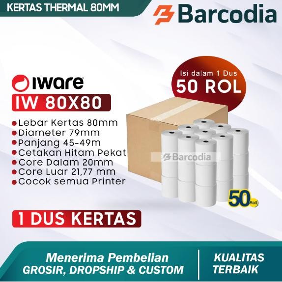 

KOIC ( 1 Dus ) Kertas Printer Thermal 80X80 Mm - 80Mm - 80X80Mm