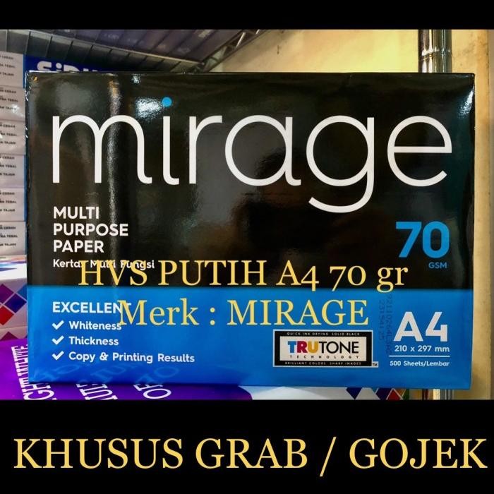 

KOIC Hvs Putih A4 70 Gr , Merk Mirage( Khusus Grab / Gojek )