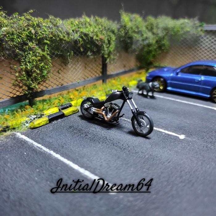 Miniatur Motor Custom Chopper skala 64