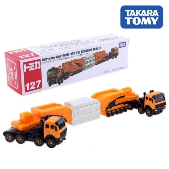Long Tomica No 127 Mercedes-Benz 4850 Type 240 Schnabel Trailer