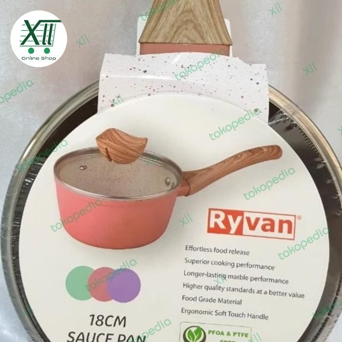 Melayani Faktur Pajak Viera Ryvan Tms99~910 /18 Cm Panci Susu Marble +Tutup Kaca Sauce Pan