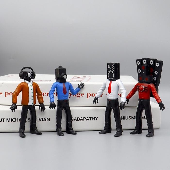 (COD) 6/12PCS MAINAN SKIBIDI TOILET SIREN FIGURE SPEAKERMAN TV MAN MONITOR MAN MODEL BONEKA MAINAN