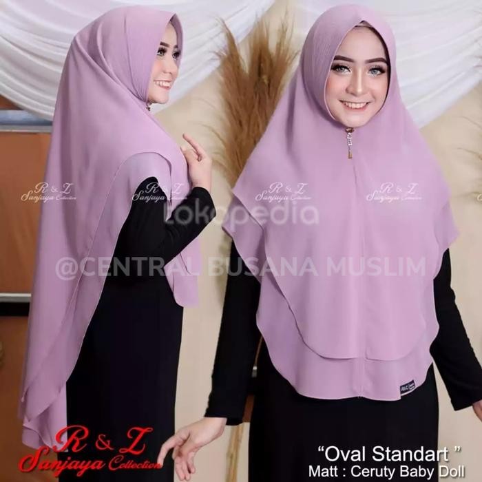 2 Layer Jumbo / Hijab Ceruti Berkualitas oval qas 007