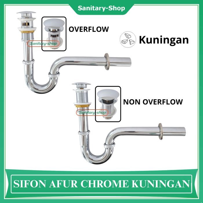 Onda Elitepro - Sifon Leher Angsa Afur Avur Tekan Pencet Overflow Non Overflow Wastafel Cuci Tangan