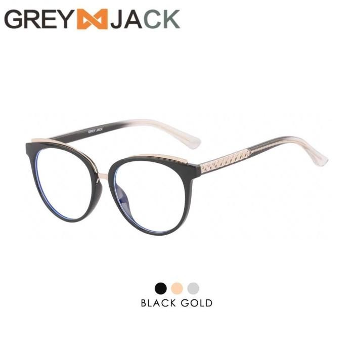 ORIGINAL Grey Jack Fr Kacamata Oval Unik Acetate Ringan Fashionable 7513 READY STOCK
