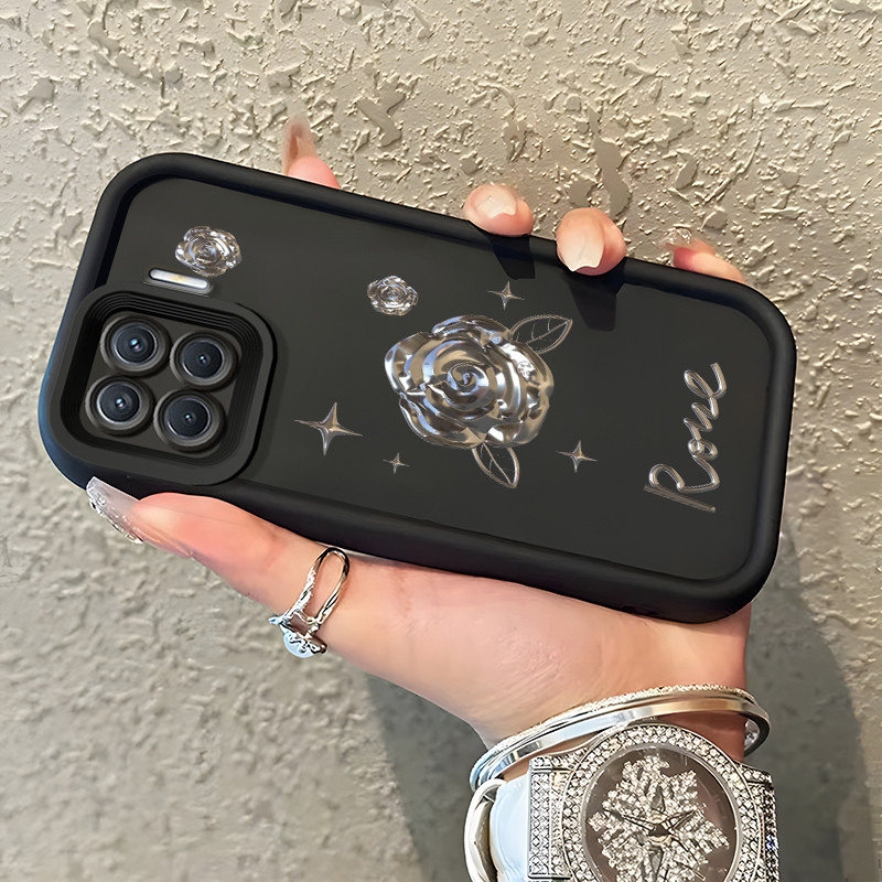 Casing Hp Untuk OPPO A93 F17 Pro OPPO Reno 4F Reno 4 Lite Case Mawar mewah ponsel Kasing tipis Perli