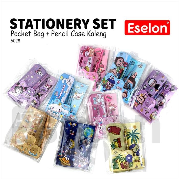 

New 8in1 Stationery Set Mika 6028 /Paket Alat Tulis Ziplock Karakter