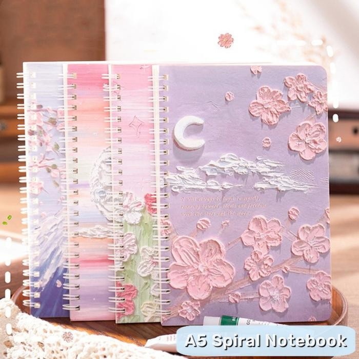 

New Buku tulis A5 lucu motif cantik Notebook loose leaf A5 Buku catatan kecil anak kecil kartun