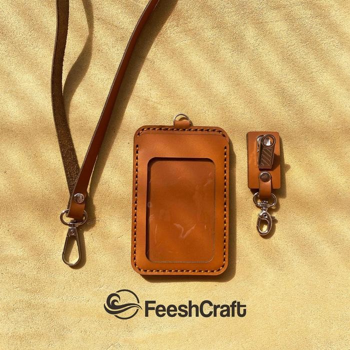 

New lanyard id card kulit nametag holder id card kulit asli