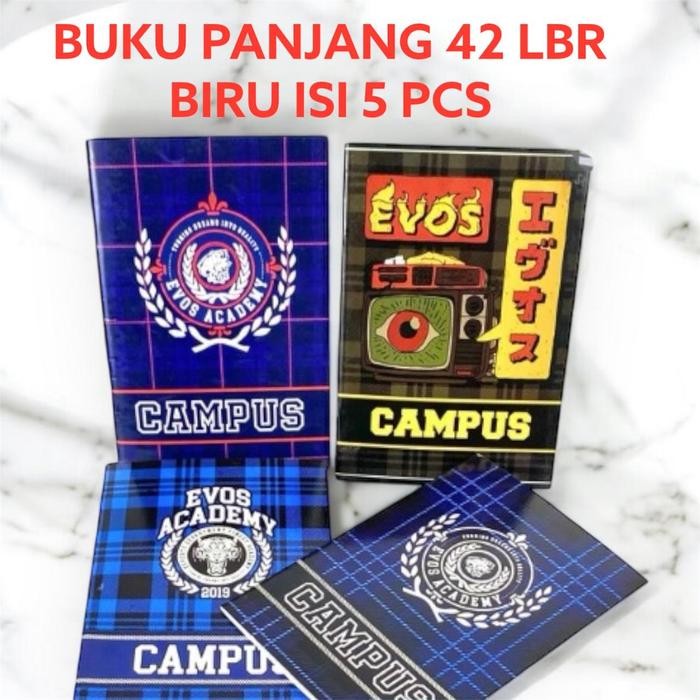 

New Buku Tulis BOXY Campus Panjang Ekonomis BIRU 42 Lembar Isi 5 Buku