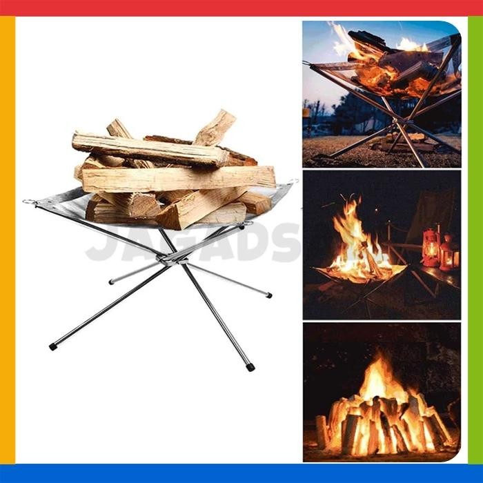 STAND ALAS TEMPAT API UNGGUN CAMPING OUTDOOR TUNGKU KOMPOR PORTABLE