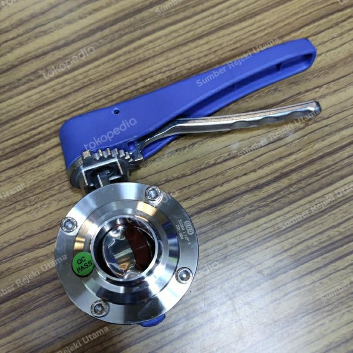 Unik Butterfly Valve Sanitary Ss316 L 11/2" Inch Spv Terlariss 