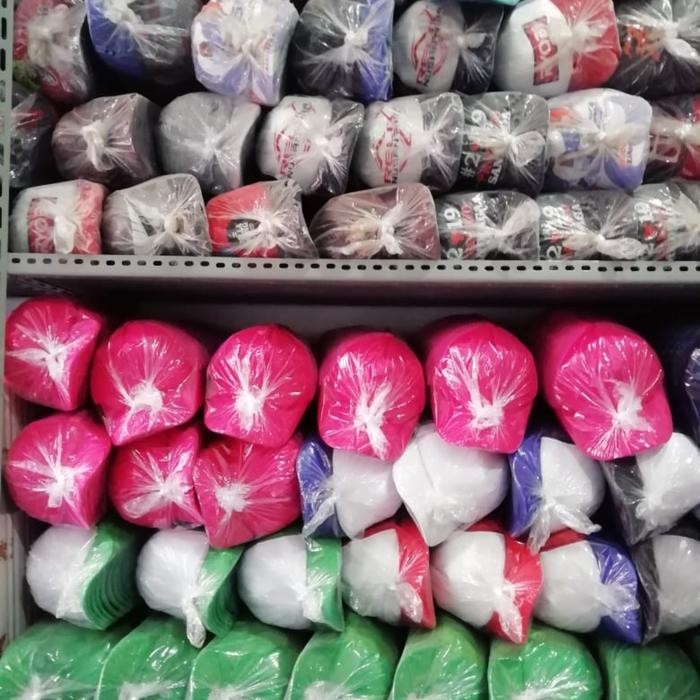 topi polos jaring kombinasi hitam putih