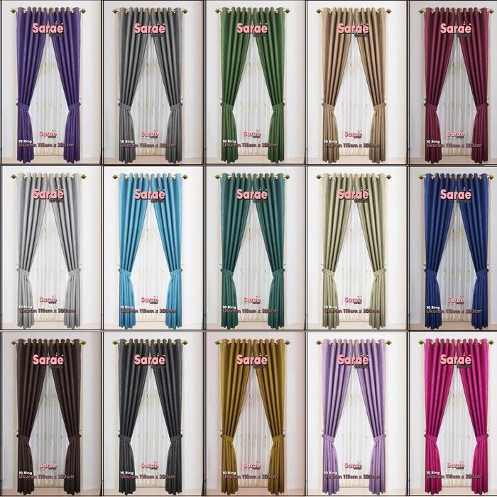 Gorden Pintu Emboss Polos Minimalis - Hordeng - Gordeng - Korden - Tirai