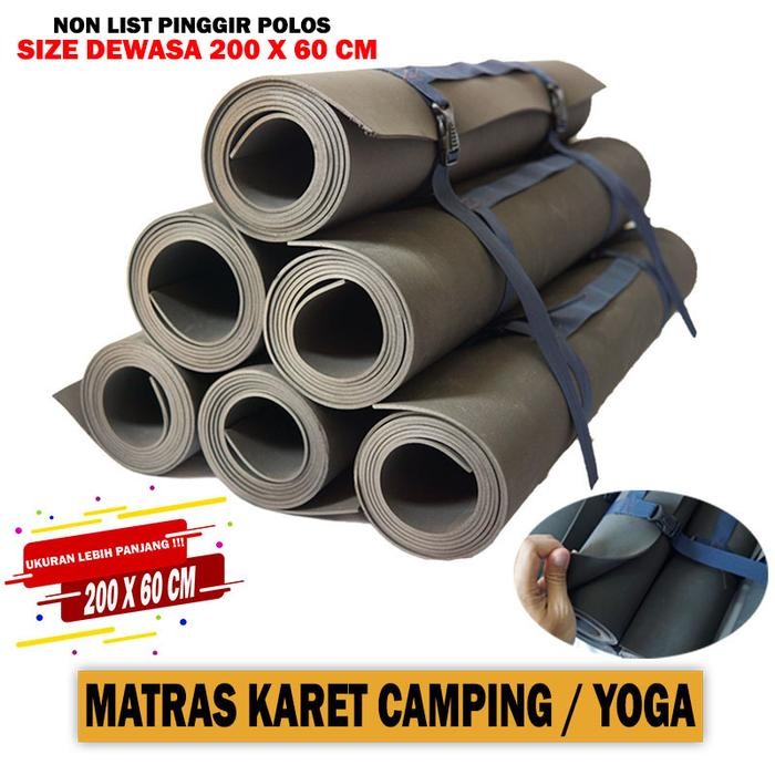MATRAS CAMPING / MATRAS YOGA MOTIF POLOS DEWASA UKURAN 200X60 CM