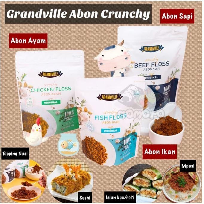 

Baru Grandville Abon Sapi Ayam Ikan Crunchy Original 100G - No Msg & Halal