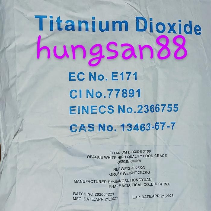 

LEZAT- Titanium Dioxide Per Sak 25 Kg, Pewarna / Pemutih Makanan (Food Grade) Khusus Instant