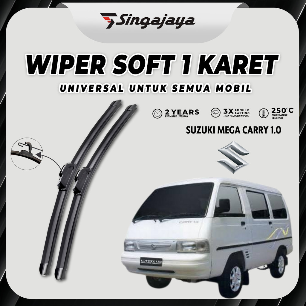 Wiper Mobil Suzuki Carry 1.0 Frameless Pembersih Kaca Depan Mobil 1 Set Kanan dan Kiri