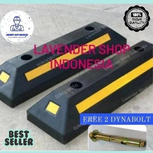

rubber wheel stopper/ pembatas parkir karet + 2 dynabolt