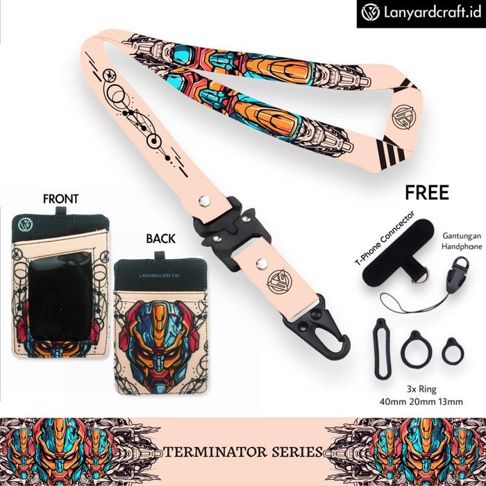 

promo holder id card zodiak leather + lanyard custom grafir - black