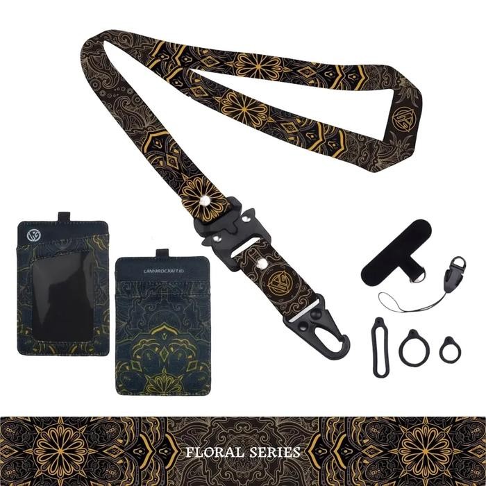 

promo lc.id lanyard craft floral v4 - holder id card printing motif cantik