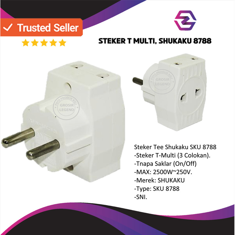 Steker Colokan Cabang  T  Multi Shukaku SKU 8788