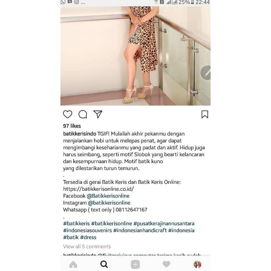 Batik Dress Batik Keris Original Ukuran L