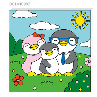 

Canvas Lukisan MINISO Painting Kit 25×25cm Penguin Family Series Set Alat Melukis Penguin