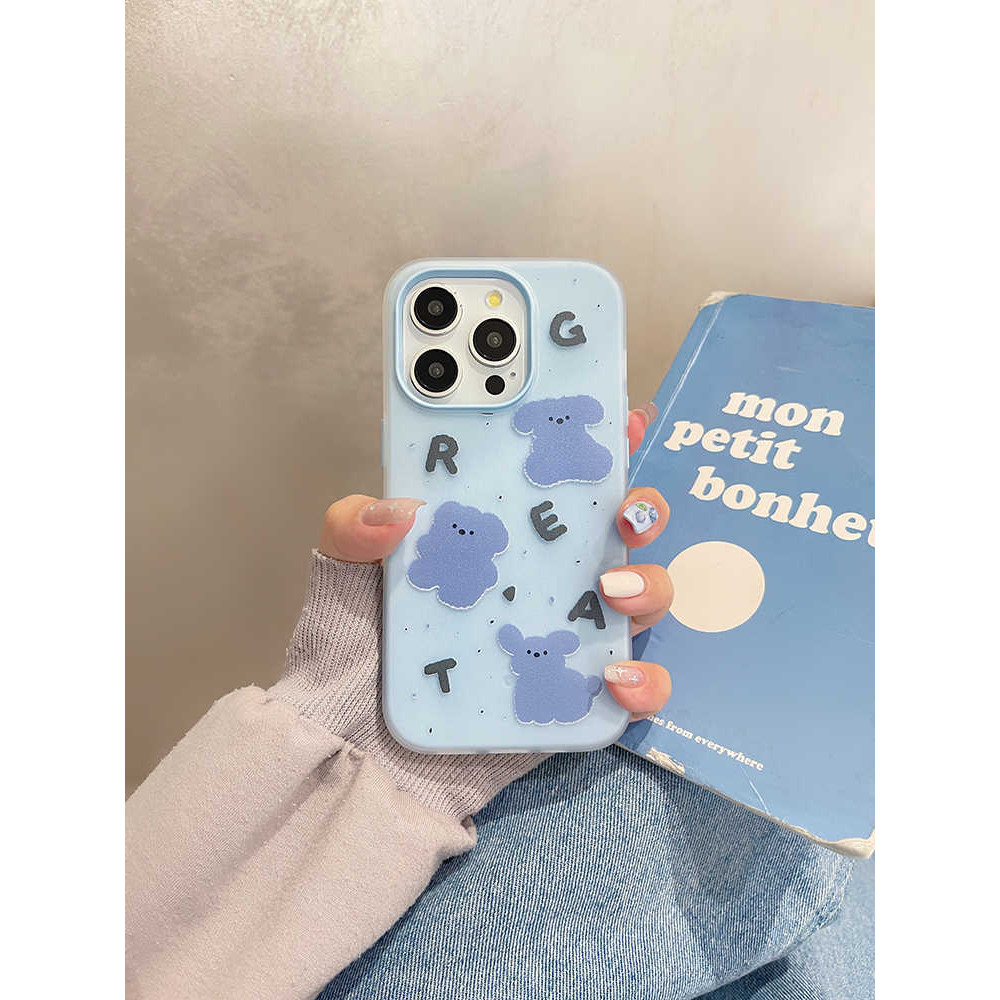 Anak Anjing Unik Biru Casing Hp Infinix  Note 50 Pro Tecno Spark GO2 Camon 40 Pro Pova 7 5G Smart 9 