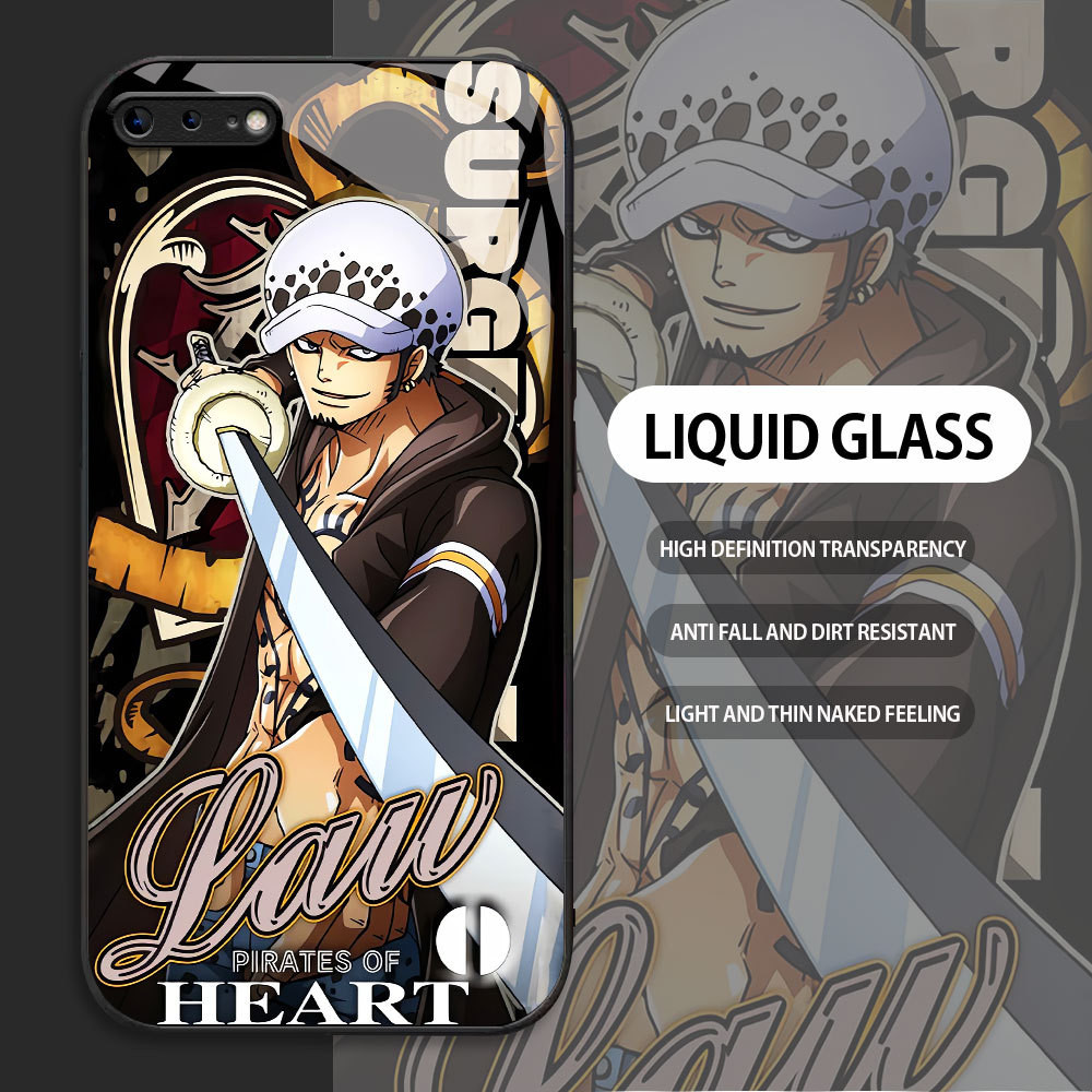 For Apple iPhone 6 6S 7 8 Plus SE2020 se2022 Casing Handphone  ONE PIECE‌ Doflamingo Glass kesing Ph