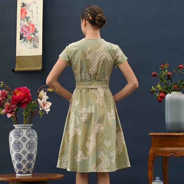 Dress Batik Kantor Wanita / Baju Batik Couple Kondangan - 303 ICE Sage