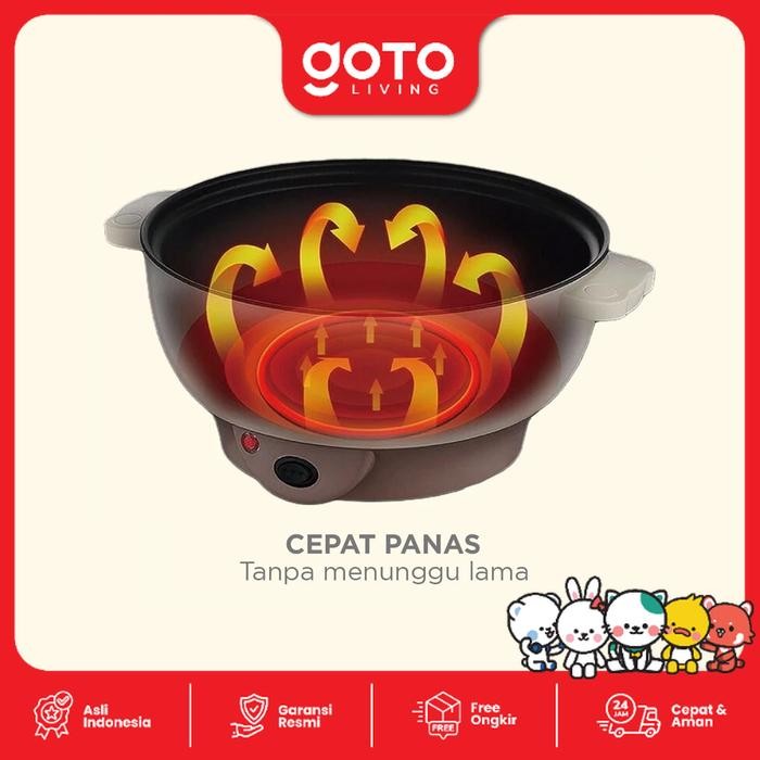 Oliver Electric Pan 2L Fry Pan Portable Panci Listrik Serbag Oliver Electric Pan 2L Fry Pan Portable