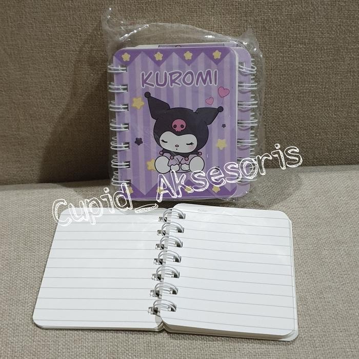 

Promo! (Isi 4 Pcs) Kuromi Buku Kecil Spiral / Buku Mini / Note Mini / Catatan Mini Kertas Bergaris