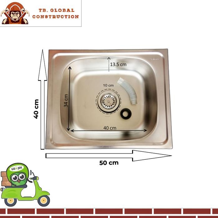 Bak Cuci Piring / Kitchen Sink merk Volk OKI 50cm 1 lubang