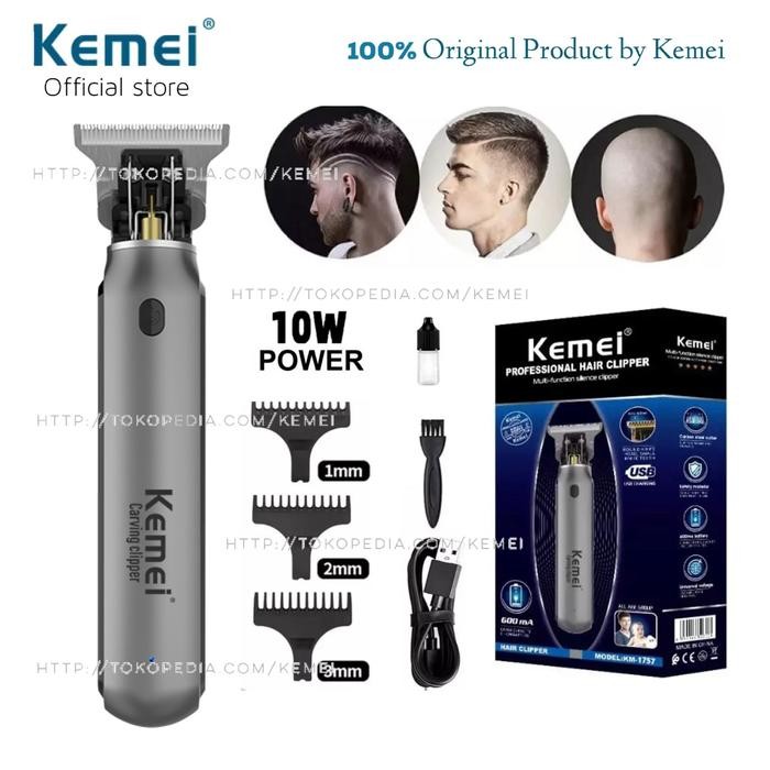 terbaik Alat Cukur Rambut Hair Clipper Kemei Detailer Trimmer Cukuran KM 1757