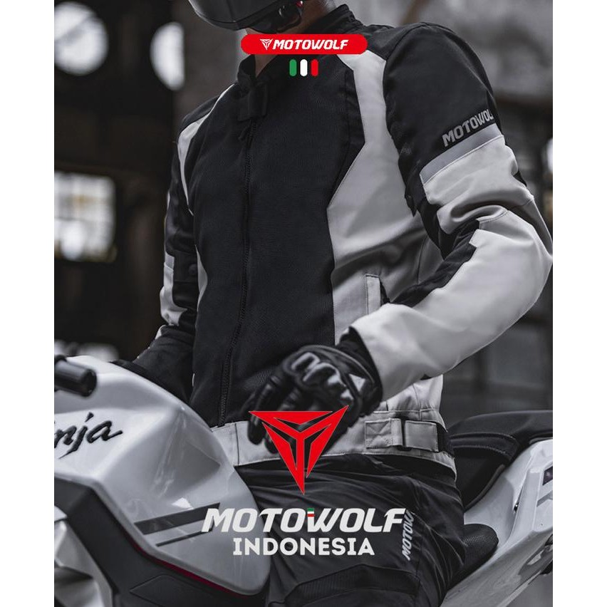 ORIGINAL Motowolf Jaket Touring Motor Mesh Anti Plus Protector 0522 READY STOCK