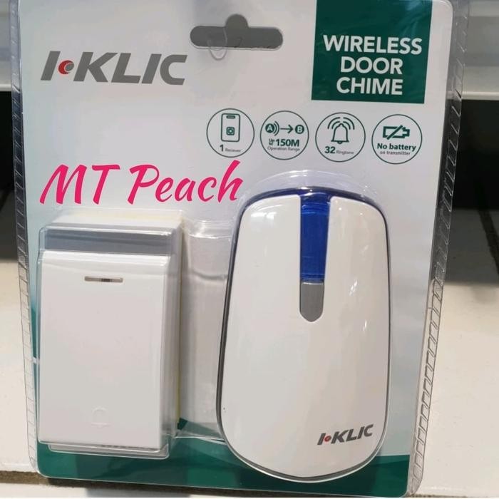 I KLIC BEL NIRKABEL KINETIK 1 RECEIVER WIRELESS DOOR BELL PINTU RUMAH