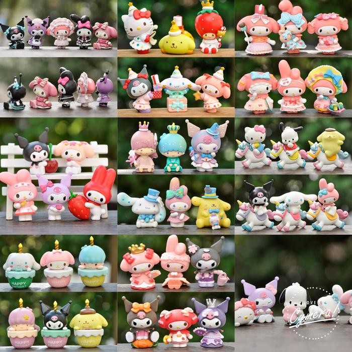 Terbaru Mainan Figure Sanrio Hello Kitty Kuromi Cinnamoroll Karakter