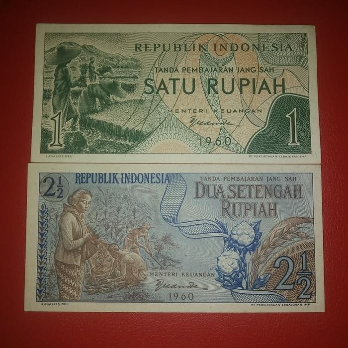 Set Uang Kuno Indonesia Sandang Pangan Tahun 1960 Koleksi Asli