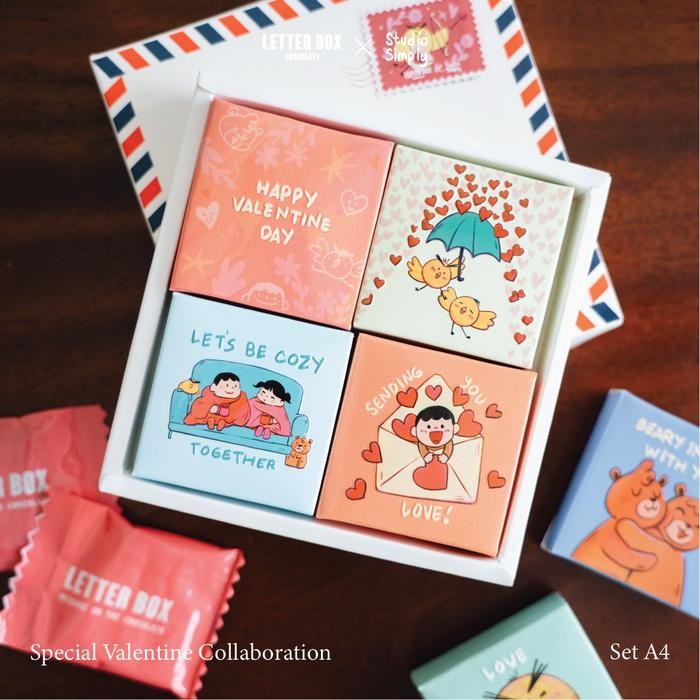 

Coklat Valentine Mix Varian isi 4 - Letter Box - Valentine Edition