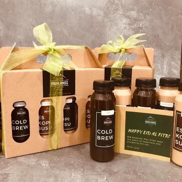 

Lebaran Hampers Set Es Kopi Susu Variety Pack with Custom Note,Package