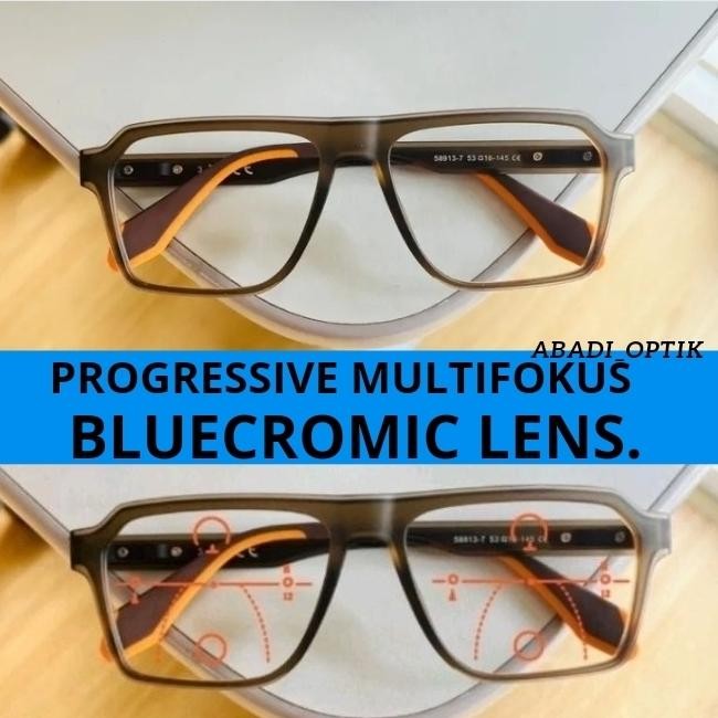KACAMATA BACA PLUS PRIA PREMIUM QUALITY BISA LENSA PROGRESIF BLUCROMIC