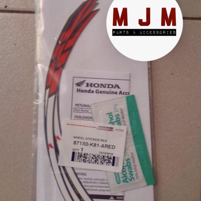 Sticker Velg BeAT/Wheel Sticker RED 871X0-K81-ARED