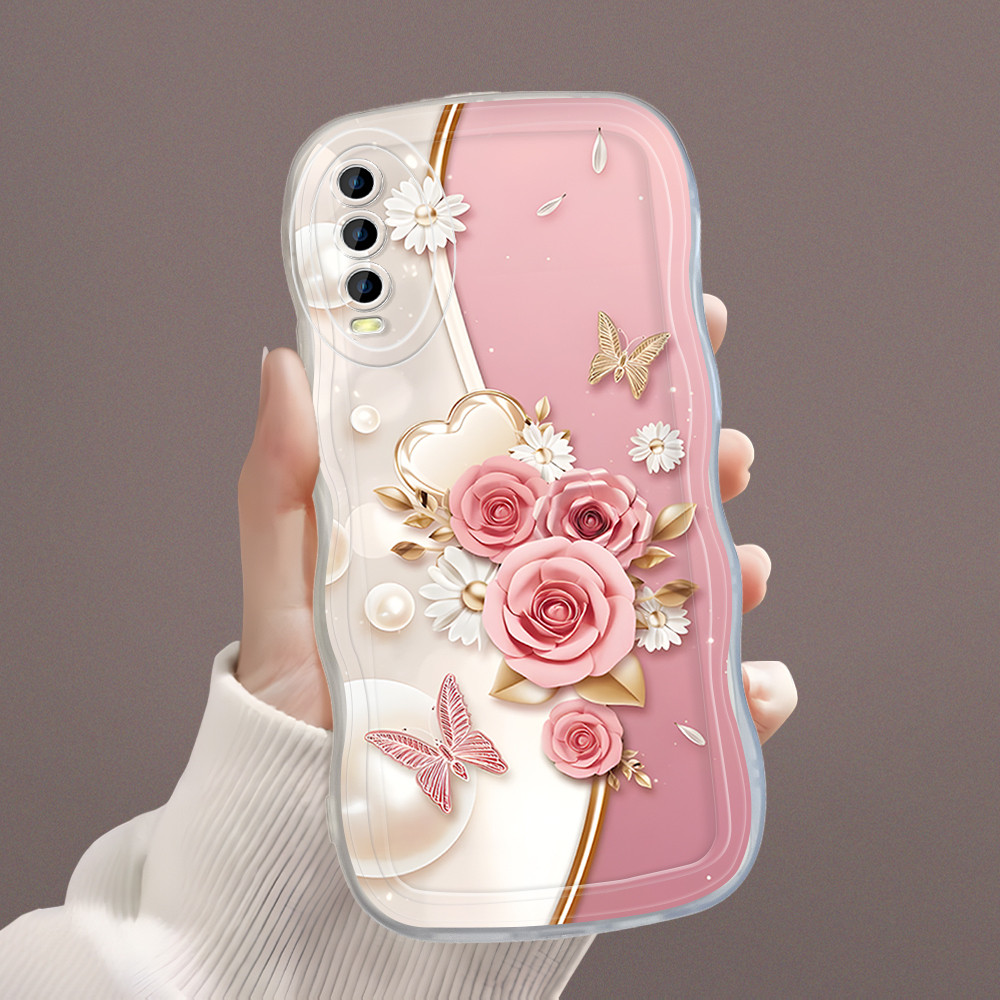 Casing Hp Untuk VIVO Y20i Y20S Y12S Y20 Y12A G 2021 Case Softcase Kesing Soft Cassing Bunga 5393