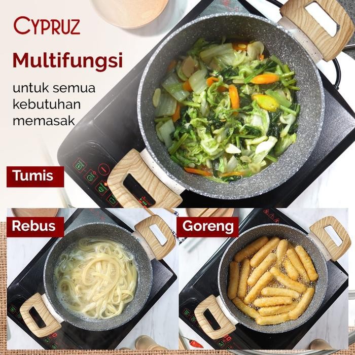 Panci Keramik Kuali Keramik Wajan Anti Lengket Granite Free PFOA Tebal