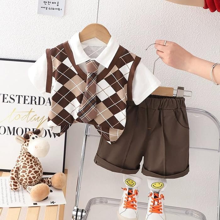 (Allthebest) baju anak Model VEST SCHOOL BOY & GIRL lucu ala korea 6 bulan -5 tahun